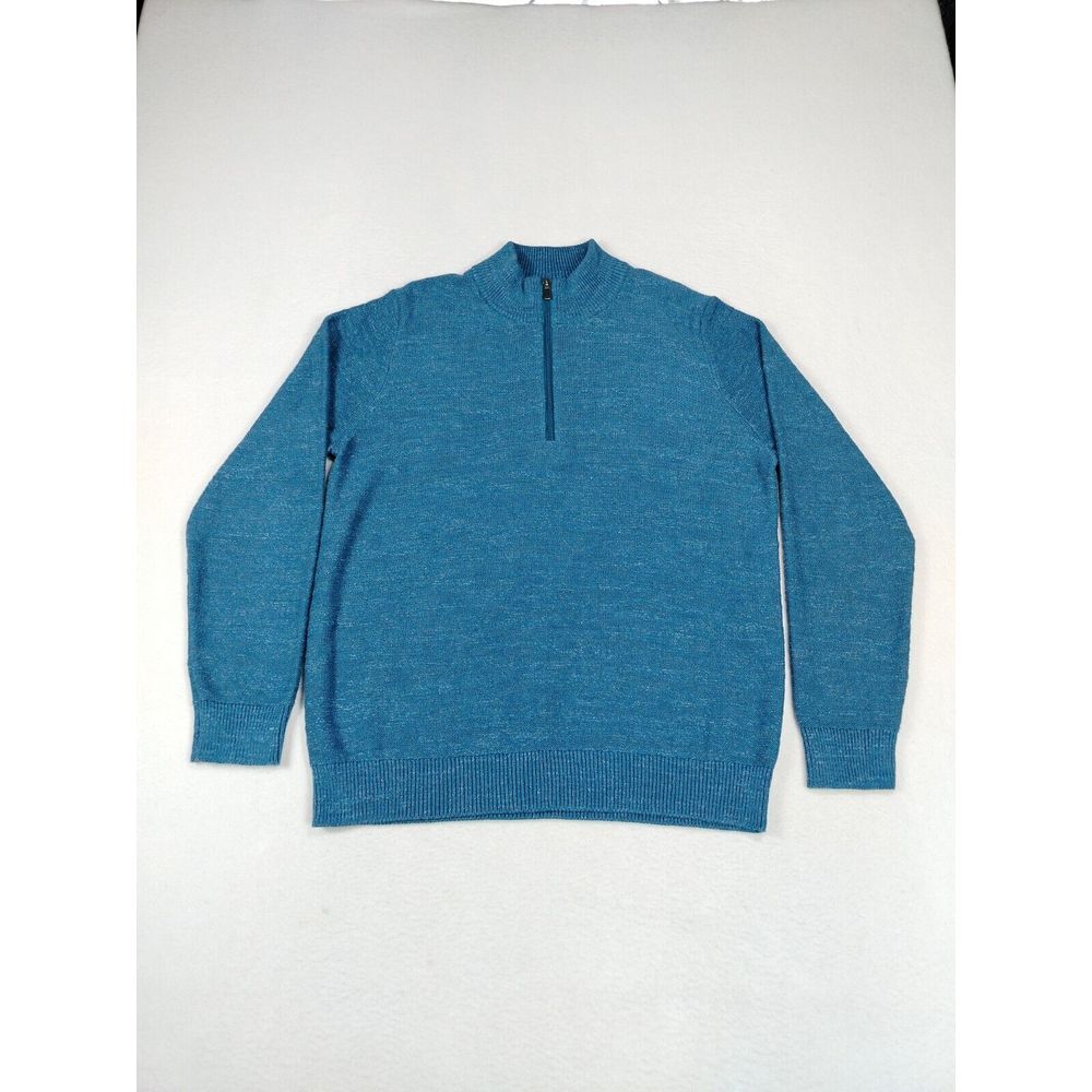 LL Bean Sweater Mens Medium Blue 1/4 Zip Gorpcore Outdoors Hiking Cabincore Cozy